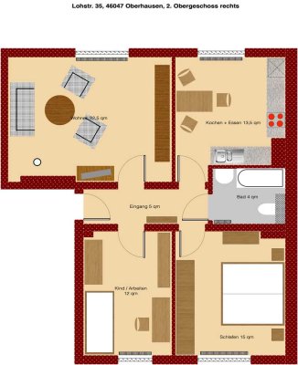 Frisch sanierte/renovierte und bezugsfertige 3,5 Raum Wohnung in ruhiger Lage