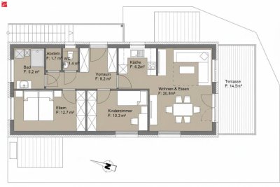Wohnen im Grünen: Neubauwohnung mit Terrasse