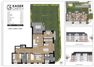 Neubau – 4 Zimmer-Wohnung mit Garten, KfW 40, Tiefgarage & Parknähe