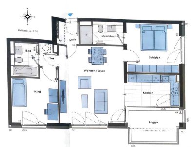 Neubau 2023: 3-Zimmer-Wohnung mit Balkon und Einbauküche