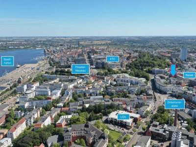 Individuelles Wohnen auf zwei Ebenen und 2 Zimmern mit Galerie neben dem Stadtzentrum