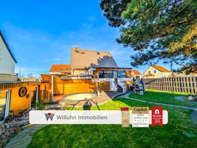 NEUE HEIZUNG! 120m² - 5 Zimmer in Radefeld - Terrasse - Wintergarten - Pool - 2 Bäder - Hobbyräume