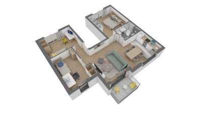 Attraktive 4 Zimmer-Wohnung im 1. OG mit Balkon