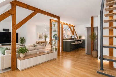 Sofort bezugsfrei! 4-Zi.-DG-Maisonette-Wohnung mit sonnigem Flair in bevorzugter Wohnlage