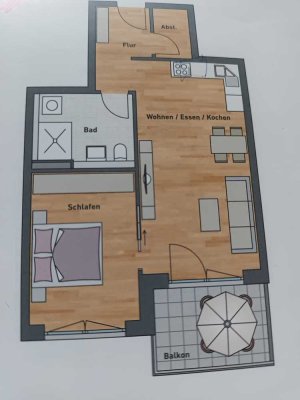 Geschmackvolle, neuwertige 2-Zimmer-Wohnung mit gehobener Innenausstattung mit EBK in Dillingen