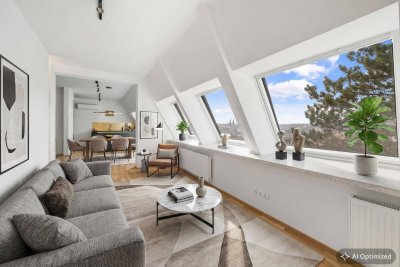 Exklusive Dachgeschosswohnung mit Panoramablick nahe Türkenschanzpark