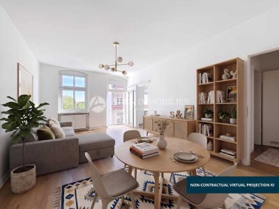 Im Samariterviertel! 1-Zi. Altbauwohnung, Balkon + EBK!