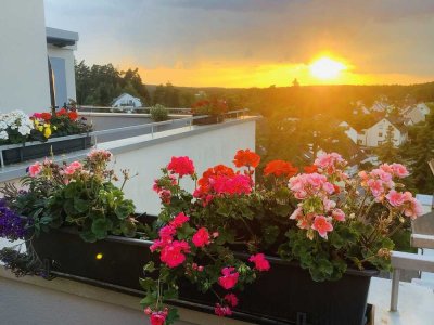 Natur & Zentral Penthousewohnung 4-Zimmer mit Weitblick über Weiherhof