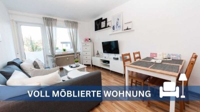 DIETZ: Voll möblierte moderne 2 Zimmer Erdgeschoss-Wohnung mit Balkon!