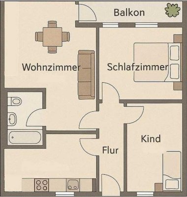 Vermietete 3-Zimmer Eigentumswohnung mit 5,3% Rendite in gepflegtem 8-Familienhaus