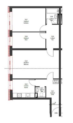 Neuwertige 3-Raum-Wohnung mit Einbauküche in München
