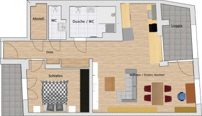 Exklusive 2-Raum-EG-Neubauwohnung mit gehobener Innenausstattung mit Logia und EBK in Stutensee