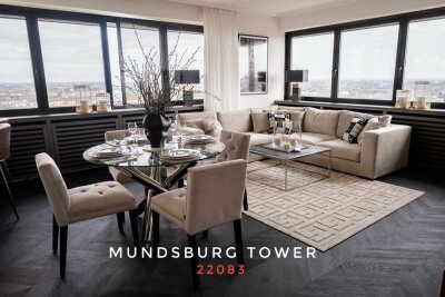 Luxuirös möbliertes Apartment mit Blick über Hamburg