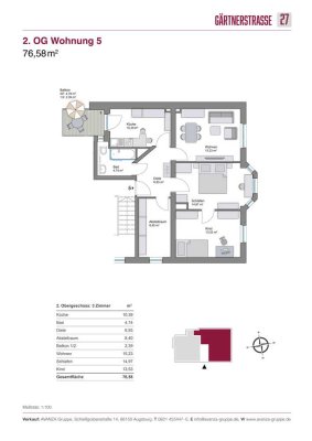 Moderne 3-4 -Zimmer-Wohnung · 76,70 m² · Balkon · Aufzug · Innenstadt Augsburg