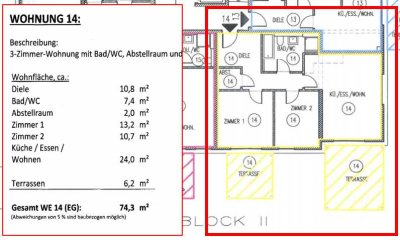 Helle 2-Zimmer Wohnung mit Terrasse in Usingen; Energieklasse A / KfW 40 Plus