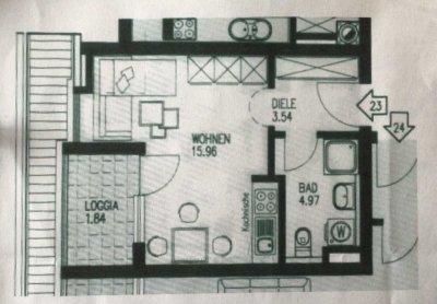 1-Zimmer Wohnung mit Balkon in Erlangen-Bruck