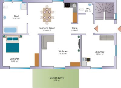 3,5 Zimmer Wohnung im Weberdorf - Kernsanierung