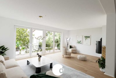 Hochwertige, helle Hochparterre-Wohnung mit Garten und Westbalkon in ruhiger Aussichtslage
