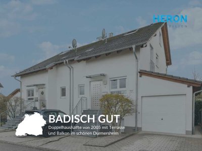 BADISCH GUT - Doppelhaushälfte von 2005 mit Terrasse und Balkon im schönen Durmersheim