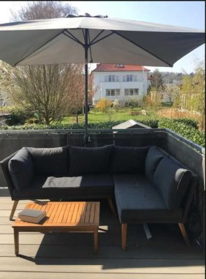 Traumhafte, lichtdurchflutete 3-Zimmer-Wohnung mit Balkon, Garten & Kamin