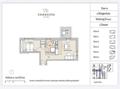 65 m² Traumwohnung mit Balkon in moderner Mitte-Altona-Neubau