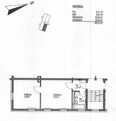 1-Zimmer Wohnung in Moosburg an der Isar, 1. OG