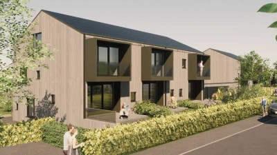 Neubau: Hochwertiges Reihenendhaus, Splitlevel, Terrasse, Balkon, Keller, 2 Carports