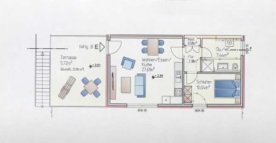 Erstbezug mit Balkon und EBK: Stilvolle 2,5-Zimmer-Wohnung mit gehobener Innenausstattung in Birgel