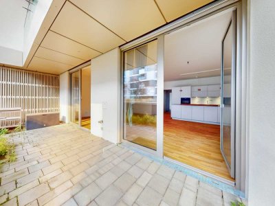 Helle Neubauwohnung mit ca. 124 m² Wohnfläche, zwei Terrassen und Fußbodenheizung