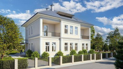 Villa mit 3 Wohneinheiten – jetzt noch mitgestalten! Hohe Altbau-Räume, stilvolle Stuckelemente, Fußbodenheizung, Luftwärmepumpe u. v. m.