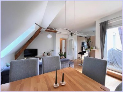 Wohntraum in Geidorf mit Dachterrasse und Schlossbergblick. Ruhige Wohnung, 2 SZ, Küche, Parkplatz.