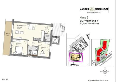 Moderne Wohnung großzügigem Balkon