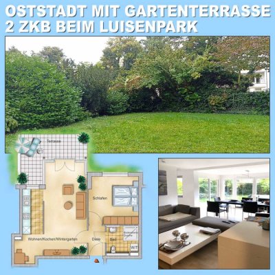 2 ZKB Oststadt mit Gartenterrasse - Blick ins Grüne!