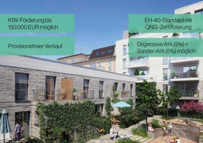 BAUBEGINN ERFOLGT! | Charmante 1,5-Zimmer Neubauwohnung mit Balkon | Effizienzhaus KfW 40 QNG