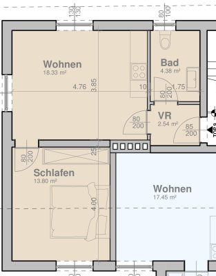 Moderne 2-Zimmer Wohnung mit Balkon und Gemeinschaftsgarten