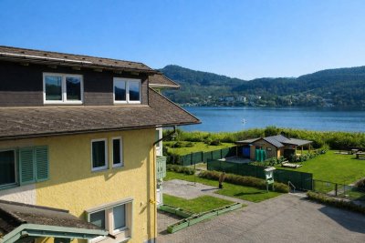 Gepflegtes Appartementhaus direkt am Wörthersee inklusive Panoramaseeblick sowie Badesteg und Bootsunterstand