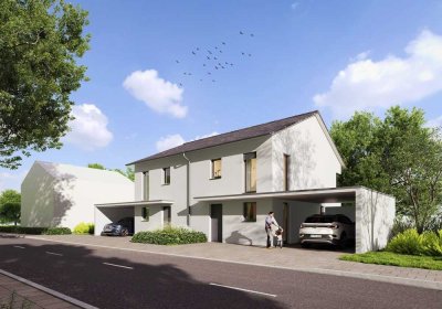 Neubau DHH in Traumlage von Pfullingen mit Carport schönem Grundstück - 2 Zufahrten - Haus 1
