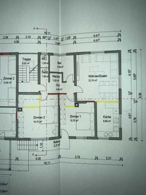 Kernsanierte 3-Zimmer-Wohnung mit  Einbauküche & Stellplatz – 1. OG – Fürfeld (74906)