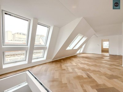 Elevate 1090 – Erstbezug: Luxus Dachgeschoss - Maisonette Wohnung (klimatisiert) mit großer Dachterrasse nahe U6 Alser Straße, AKH!