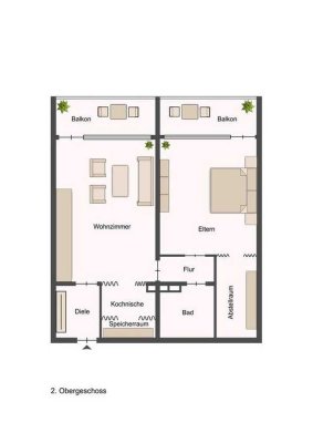 Frisch renovierte 2-Zimmer-Wohnung mit 2 Balkonen - ab 01.09. oder 01.10. zu vermieten