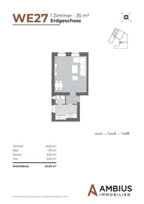Langjährig vermietete 1 Zimmer Wohnung