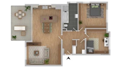 NATUR PUR! ATTRAKTIVE 106 M² OG-WOHNUNG MIT BALKON UND SICHT INS GRÜNE!