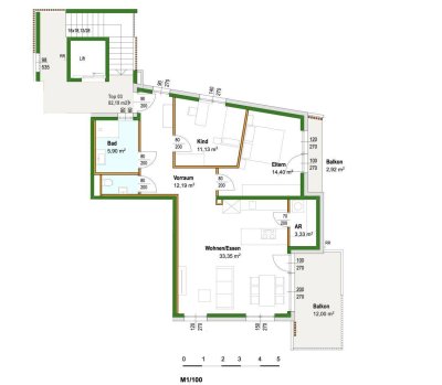 Neubau: 3-Zimmer-Wohnung mit zwei Balkonen in sonniger Lage von Telfs