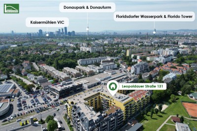LEO 131 - Hochwertige Neubau-Wohnung in Hofruhelage! Nur 4 Bus-Stationen zum Bahnhof Floridsdorf, nahe Siemens und Grünflächen!