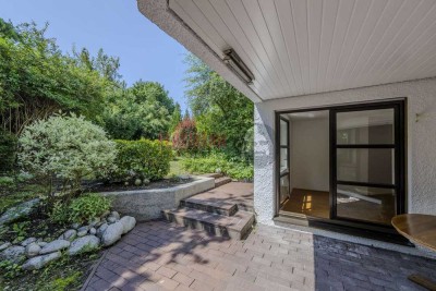 3 Zimmer Split-Level Gartenwohnung mit Sauna und Tiefgaragenstellplatz in ruhiger Lage