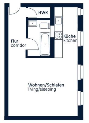 Geschmackvolle 1-Raum-Wohnung in Berlin Wittenau (Reinickendorf)