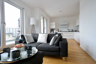 Lichtdurchflutete barrierearme Penthousewohnung mit Dachterrasse am PHÖNIX SEE