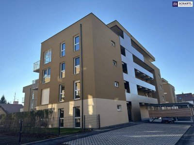 Traumhafte Erstbezugswohnung mit großem Balkon, hochwertiger Tischlerküche und Tiefgaragenplatz – Koffer auspacken und das Leben genießen!