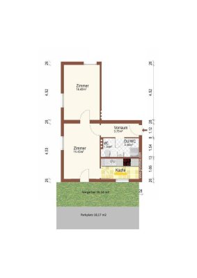 Sonnige und leistbare Gartenwohnung mit 2 Zimmern - provisionsfrei auf www.riedersbach.com
