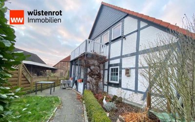 Schön anzusehen ist dieses große Fachwerkhaus mit großem Nebengebäude, in dem 1-4 Fam. wohnen können